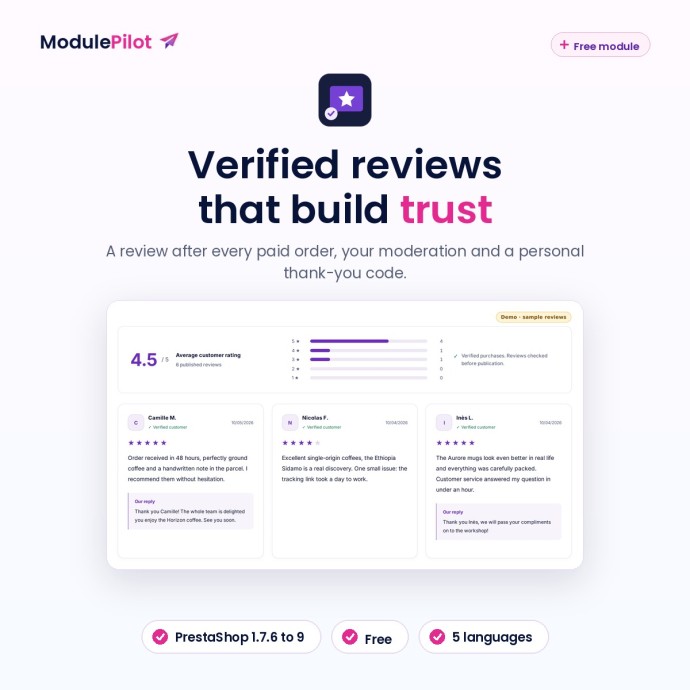 MP Customer Reviews: verified reviews that build trust