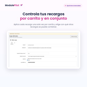 Controla tus recargos por carrito y en conjunto