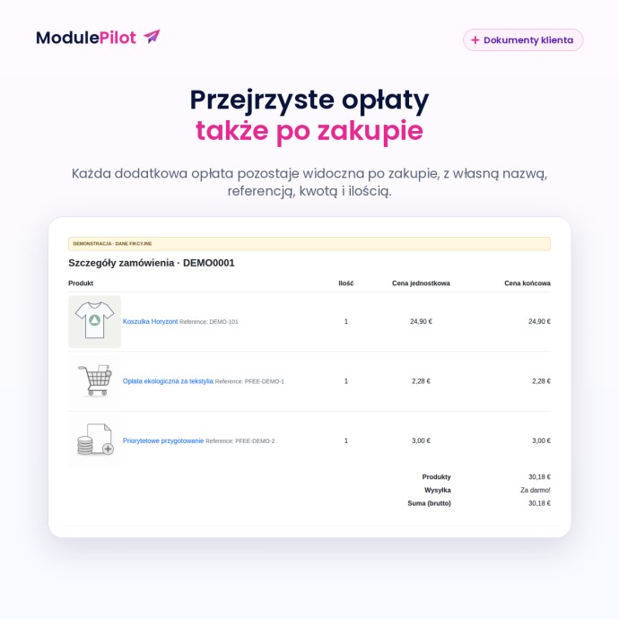 Przejrzyste opłaty także po zakupie