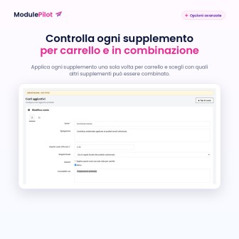 Controlla ogni supplemento per carrello e in combinazione
