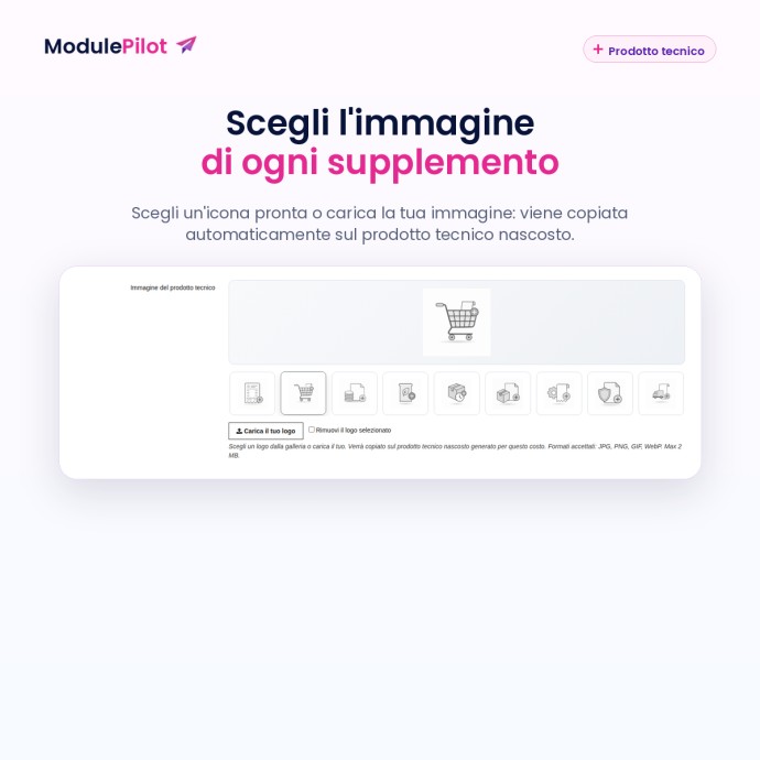 Scegli l'immagine di ogni supplemento