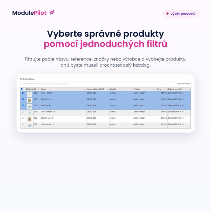 Vyberte správné produkty pomocí jednoduchých filtrů