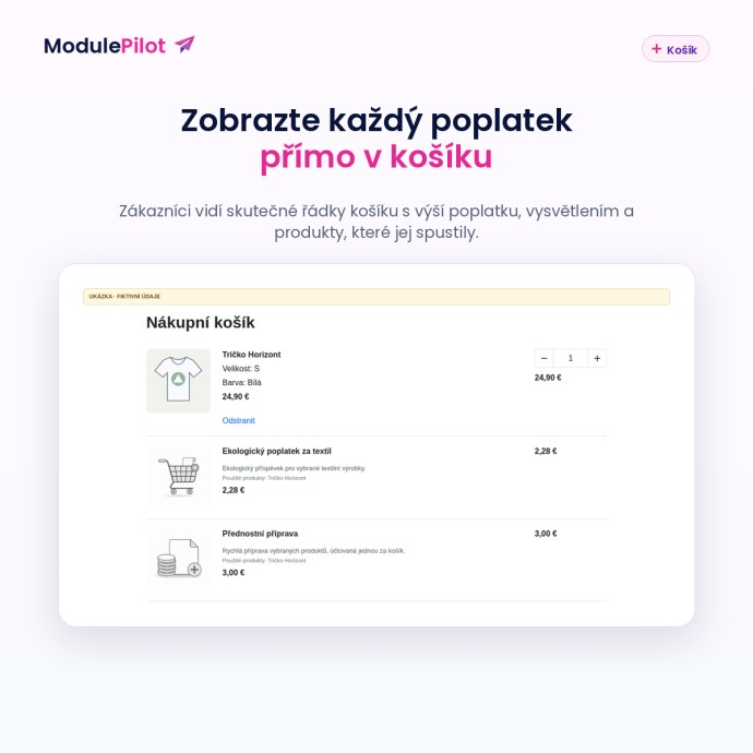 Zobrazte každý poplatek přímo v košíku