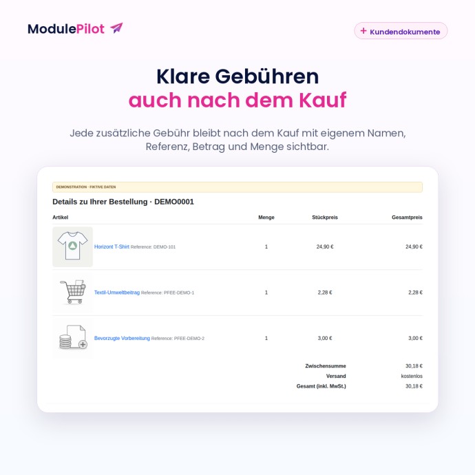 Klare Gebühren auch nach dem Kauf