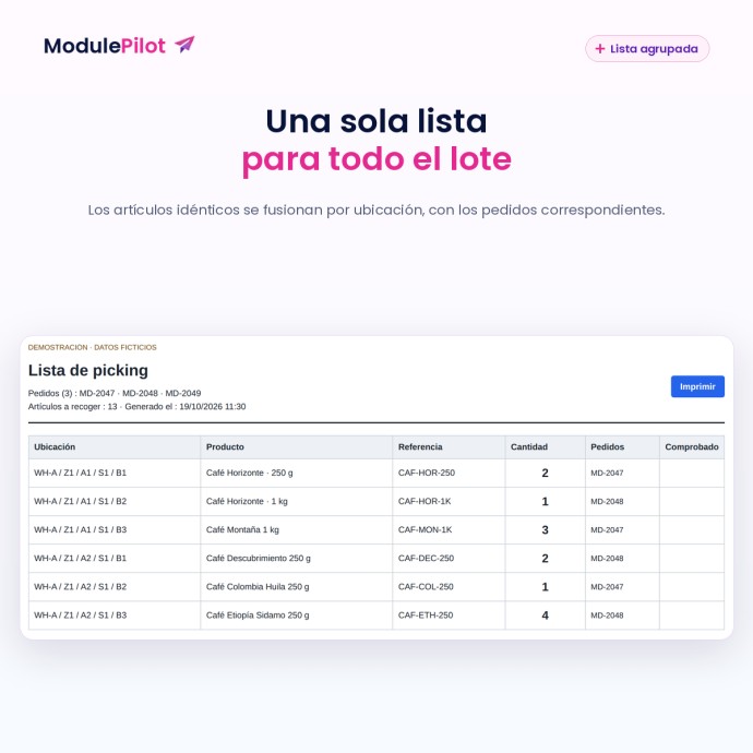 Una sola lista para todo el lote