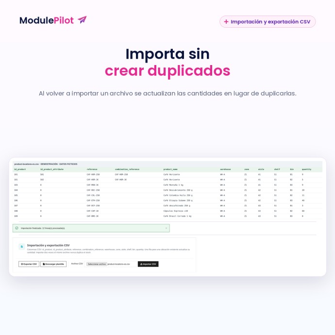 Importa sin crear duplicados