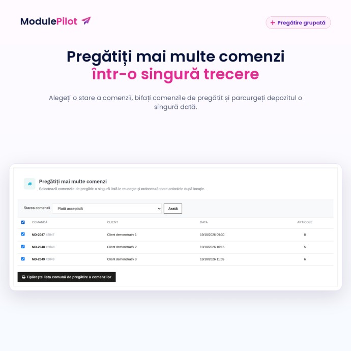 Pregătiți mai multe comenzi într-o singură trecere