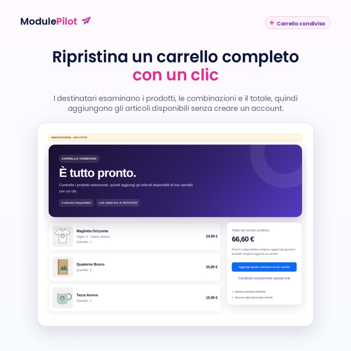 Ripristina un carrello completo con un clic