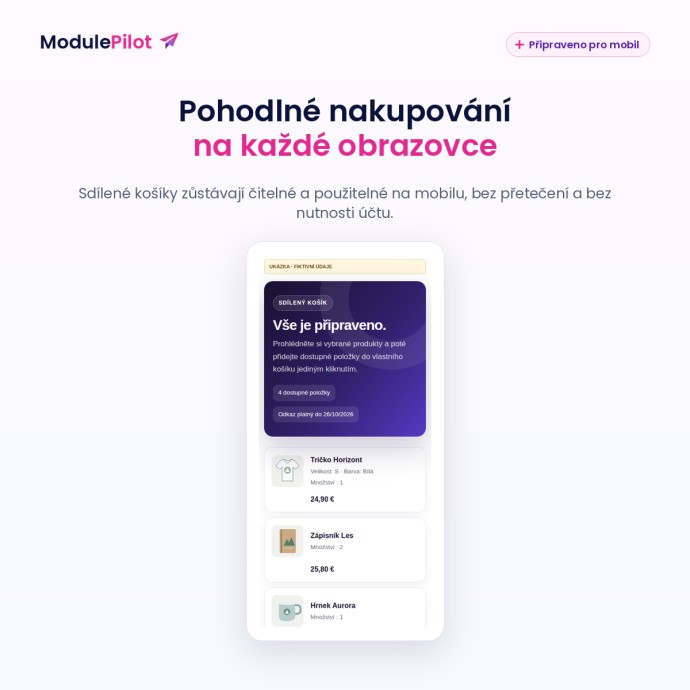 Pohodlné nakupování na každé obrazovce