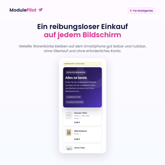 Ein reibungsloser Einkauf auf jedem Bildschirm