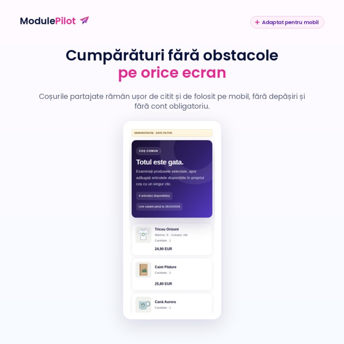Cumpărături fără obstacole pe orice ecran