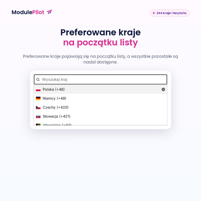 Preferowane kraje na początku listy