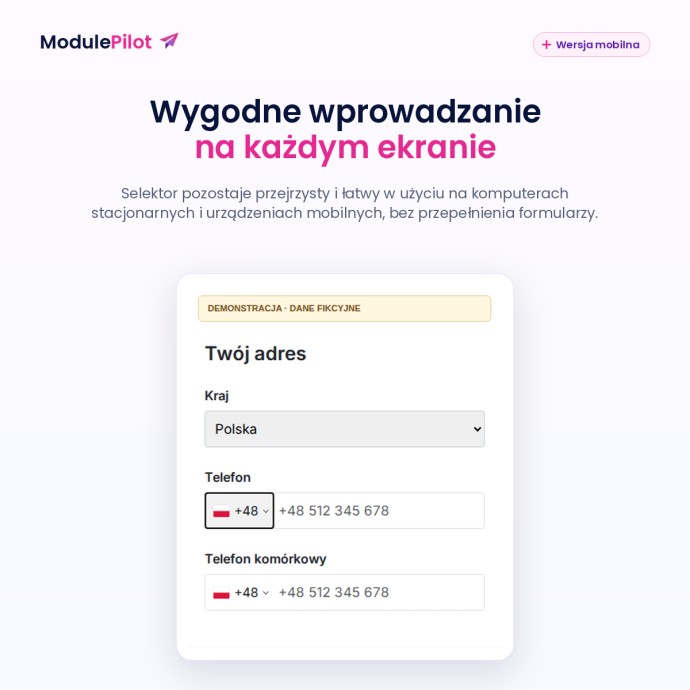 Wygodne wprowadzanie na każdym ekranie