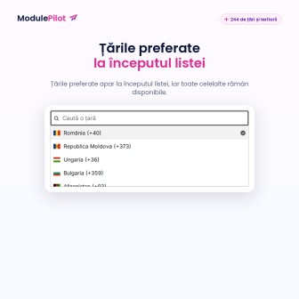 Țările preferate la începutul listei