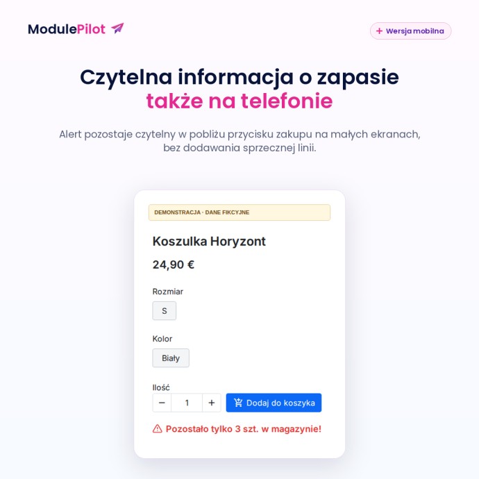 Czytelna informacja o zapasie także na telefonie