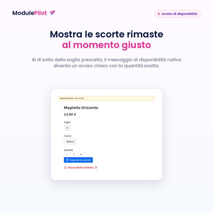 Mostra le scorte rimaste al momento giusto