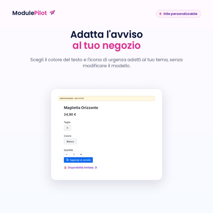 Adatta l'avviso al tuo negozio