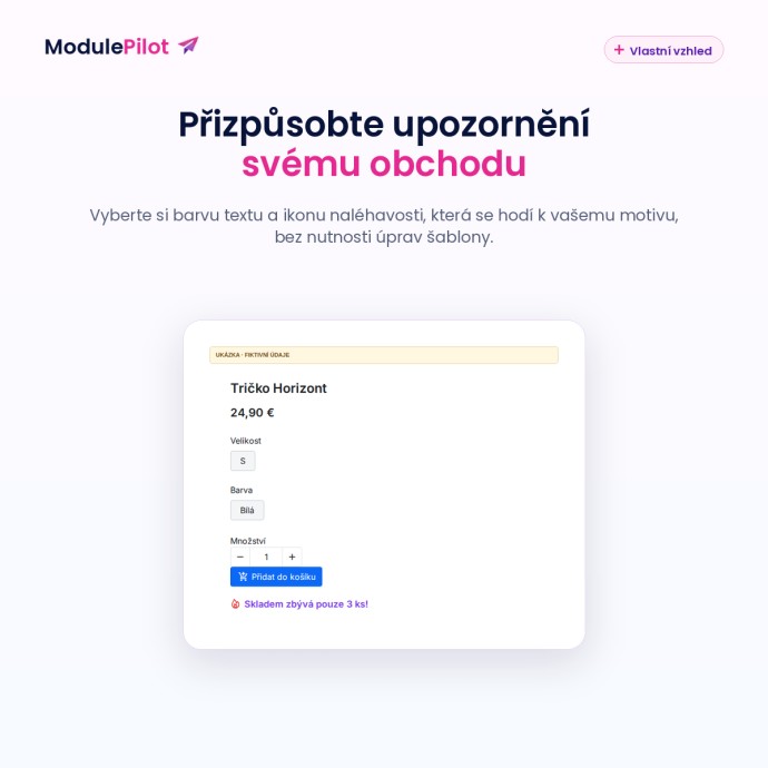 Přizpůsobte upozornění svému obchodu