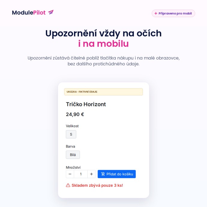 Upozornění vždy na očích i na mobilu