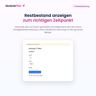 Restbestand anzeigen zum richtigen Zeitpunkt
