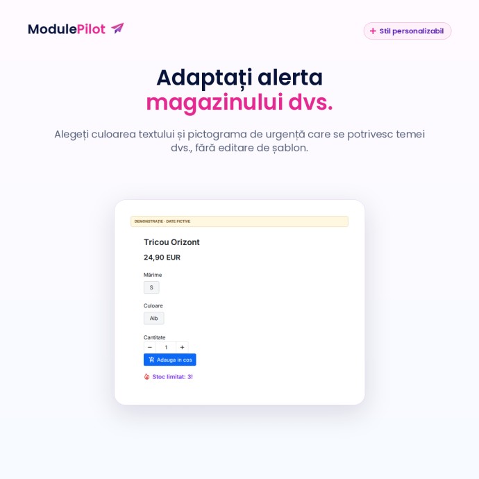 Adaptați alerta magazinului dvs.