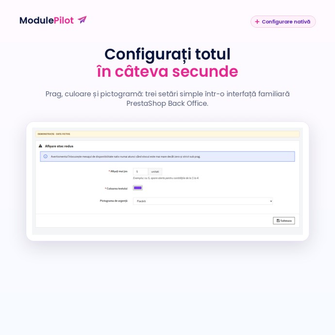 Configurați totul în câteva secunde