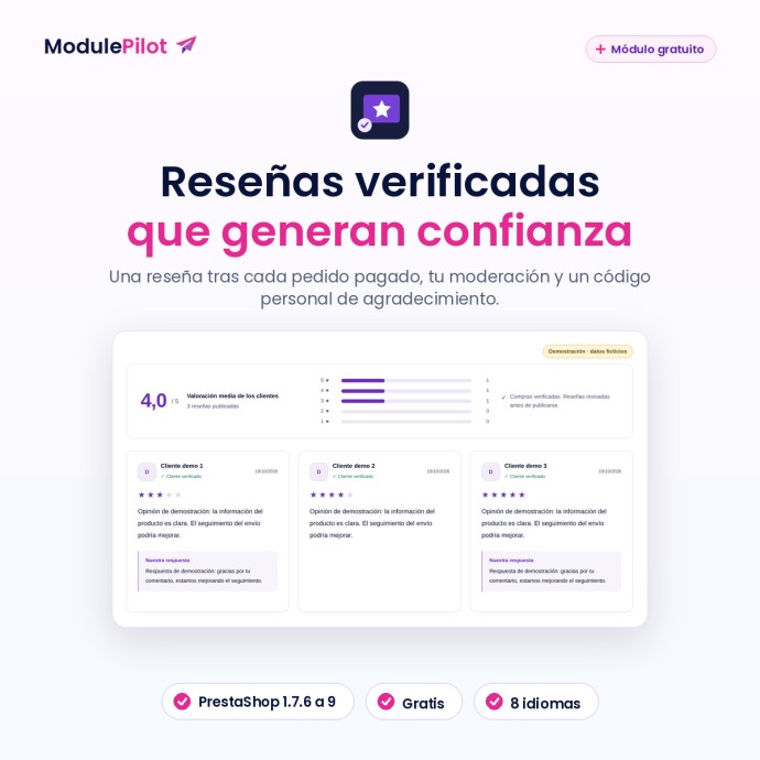 Reseñas verificadas que generan confianza