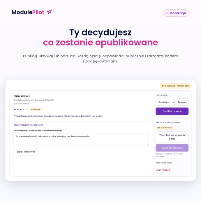 Ty decydujesz co zostanie opublikowane