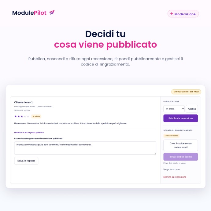 Decidi tu cosa viene pubblicato