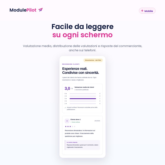 Facile da leggere su ogni schermo