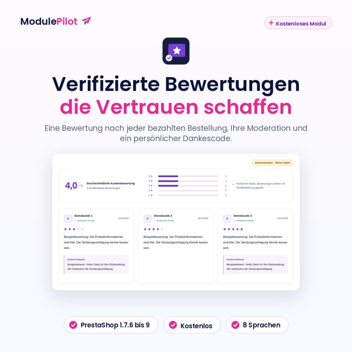 Verifizierte Bewertungen die Vertrauen schaffen