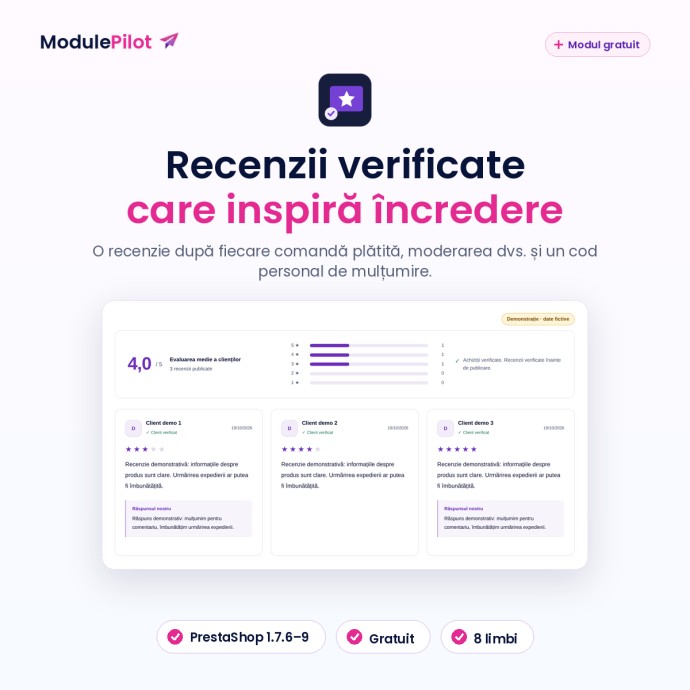 Recenzii verificate care inspiră încredere