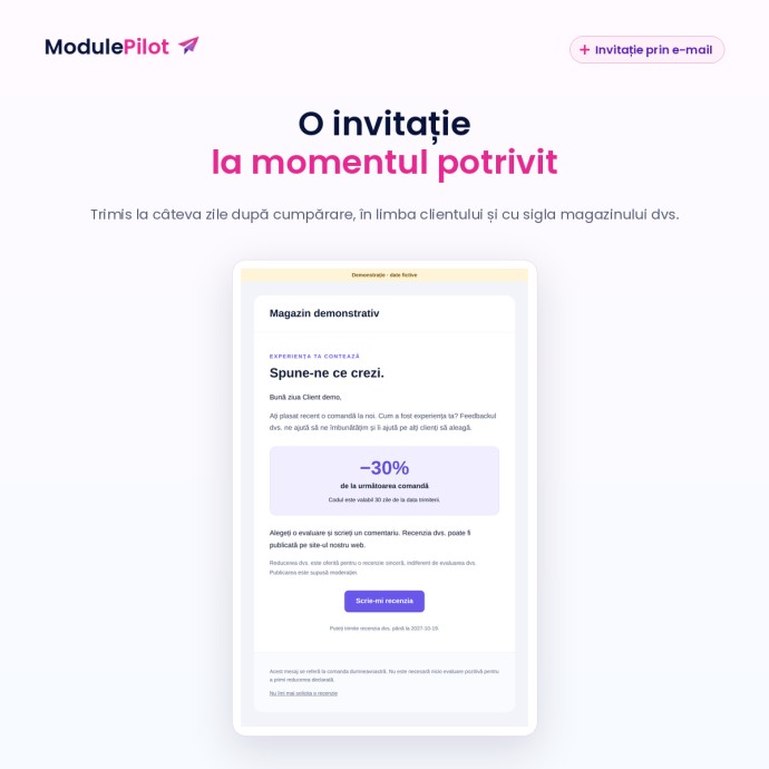 O invitație la momentul potrivit