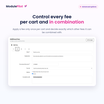 Configure automatic product fees and cumulative cart rules