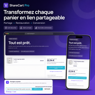 ShareCart Pro transforme un panier en lien partageable